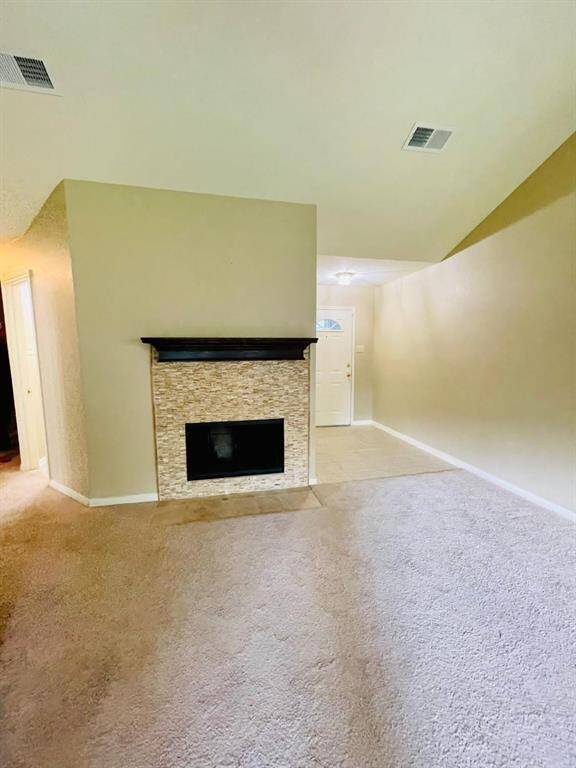 Living area with fireplace
