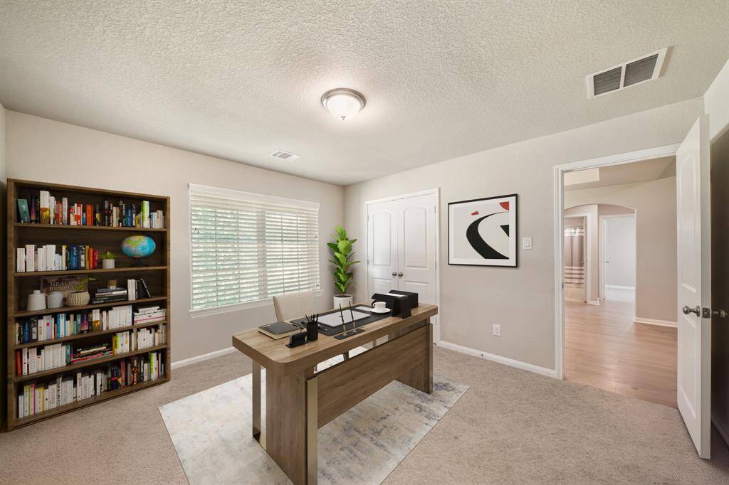 Virtually Staged: It can turn out into a handsome home office.