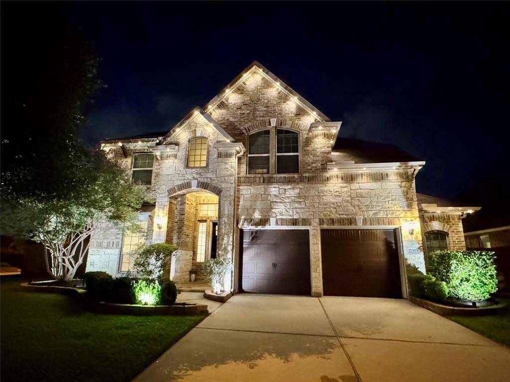 Front of house at night