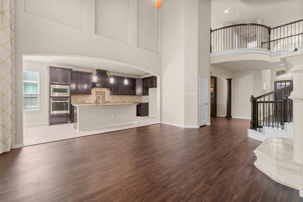 Family room and kitchen