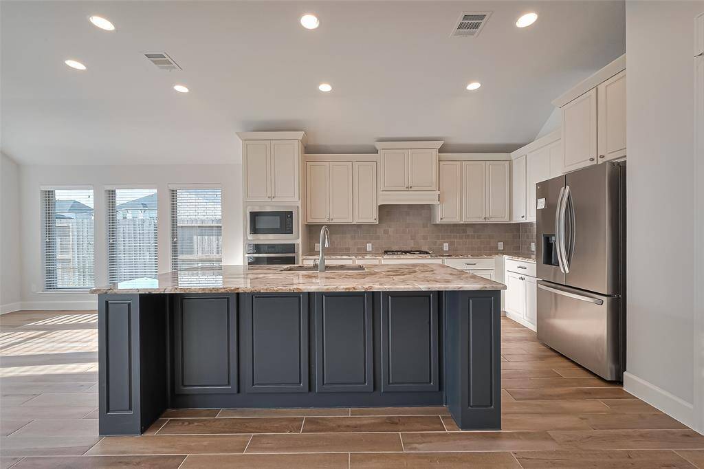Granite kitchen with extra large island