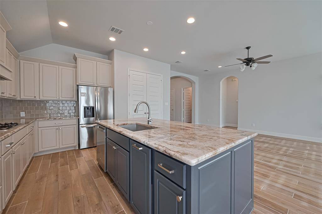 Granite kitchen with extra large island