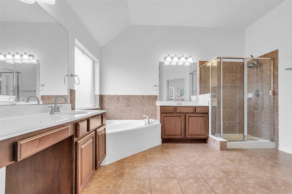 Complete with corner garden tub and separate Shower.