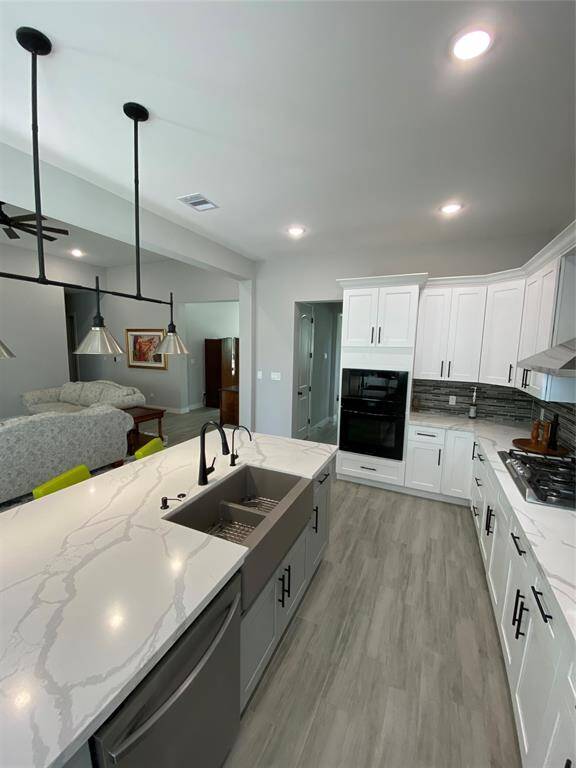 Abundant soft close cabinets, blanco sink, wave faucet and RO for drinking water