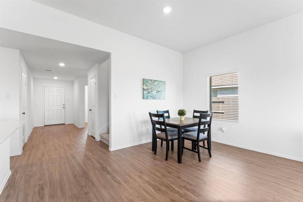 The dining area features a nice oversized window!