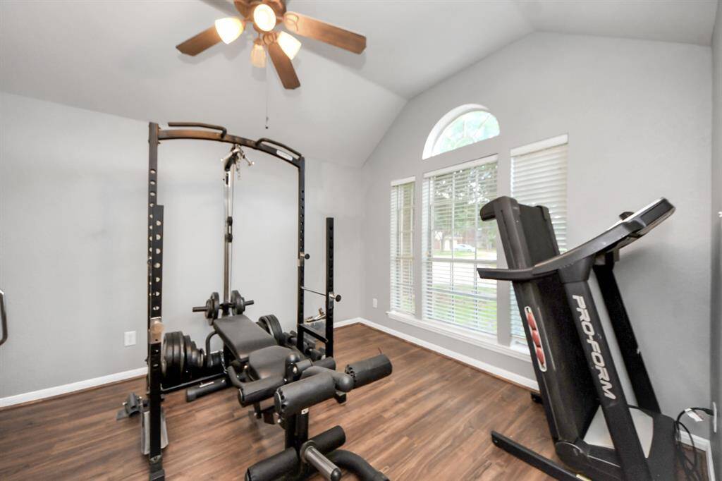 Study currently converted to a workout room.