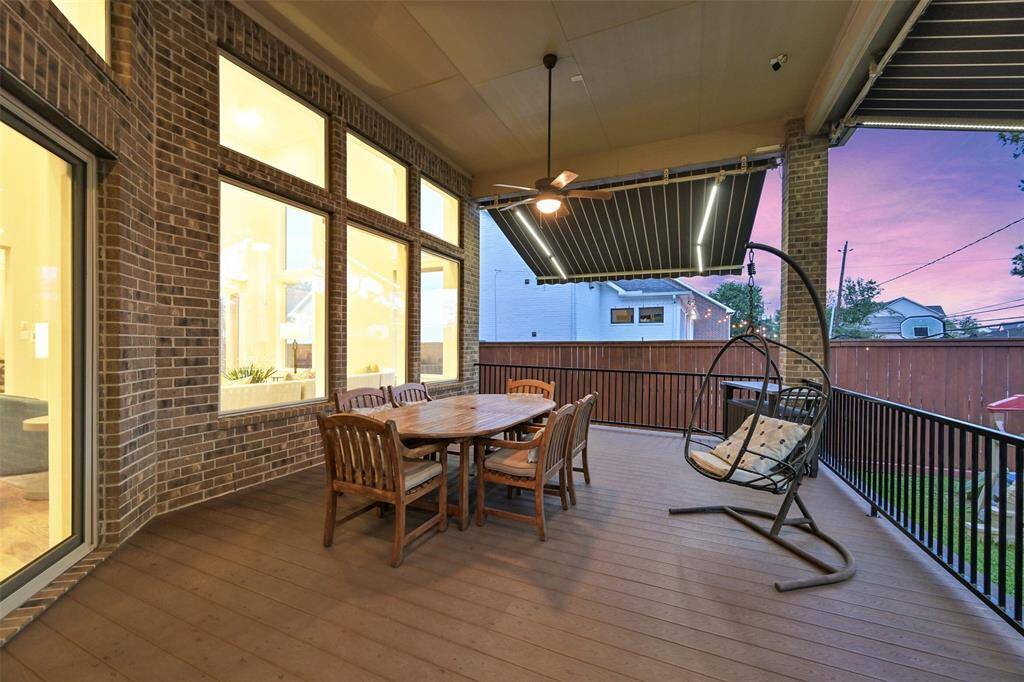 Another view of the patio at sunset.