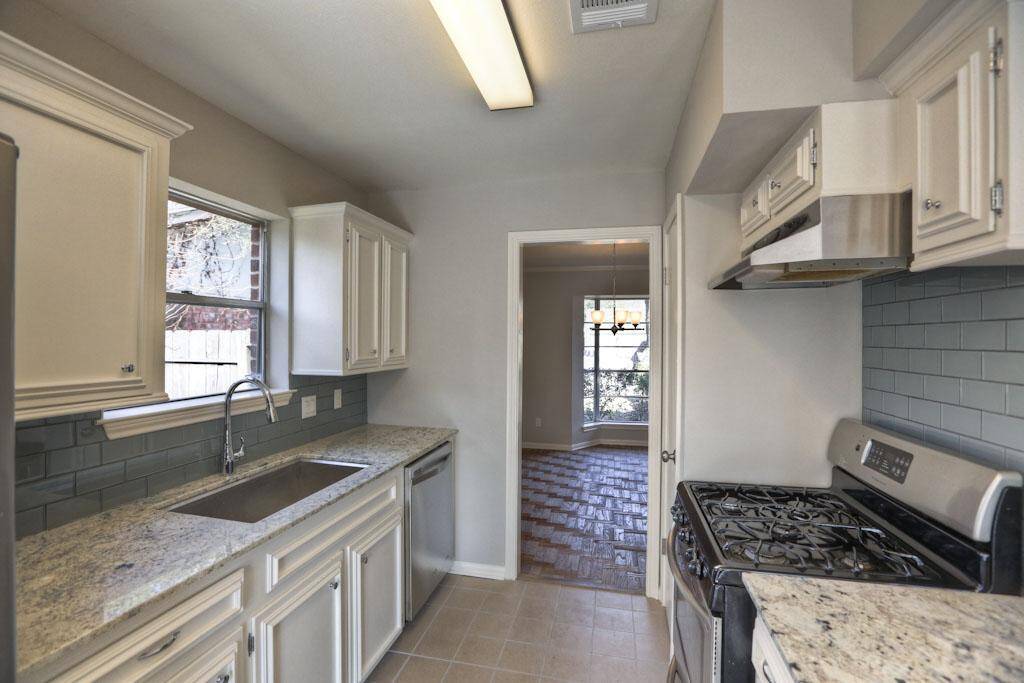 Such cool take on subway tile for the backsplash.