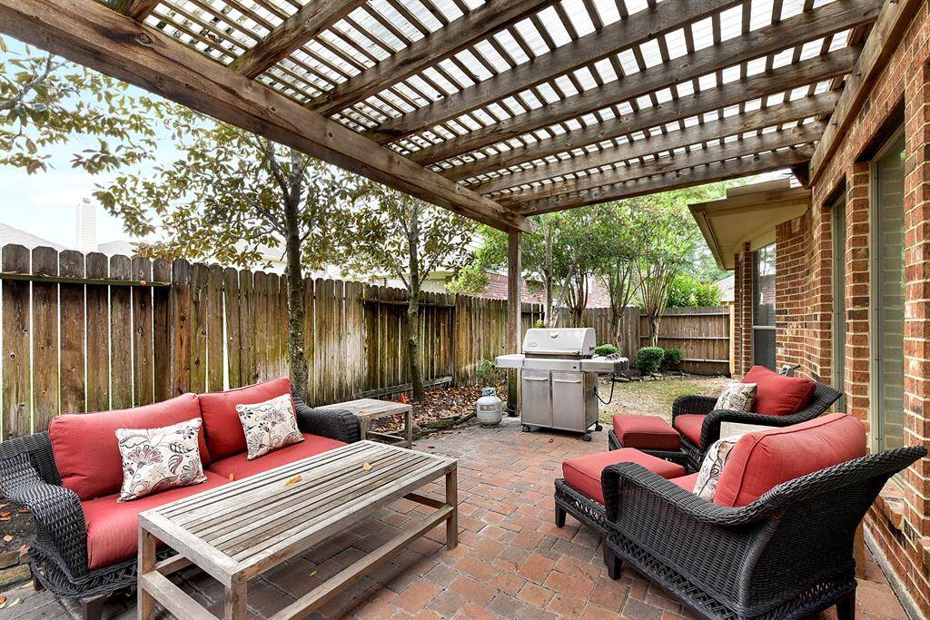 Brick paved patio W/ pergola