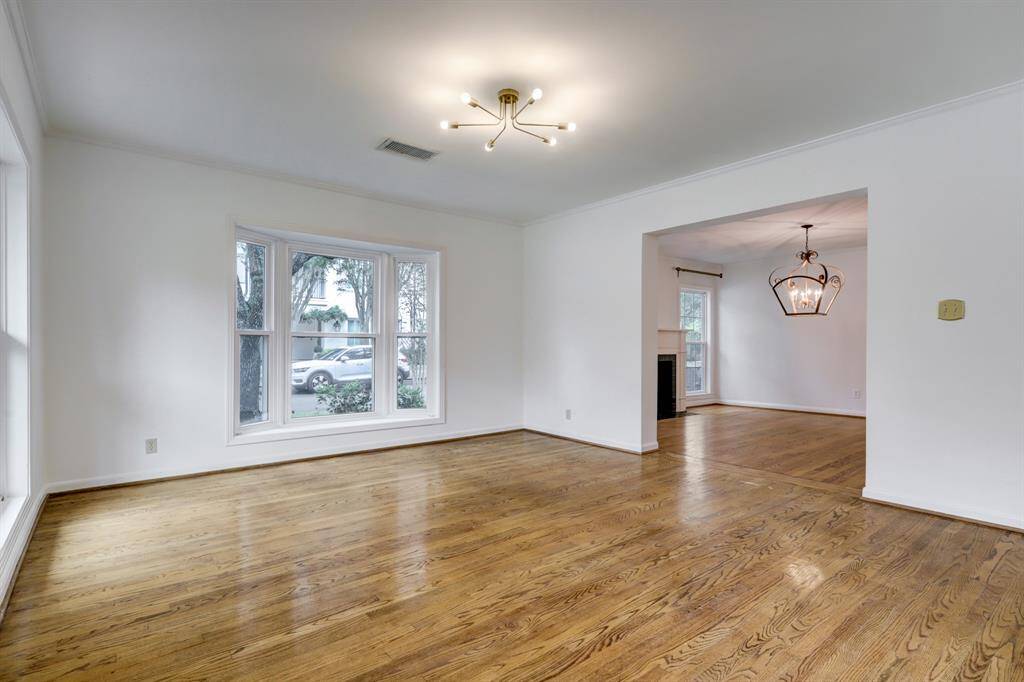 Another view of the living room with bay window facing North.