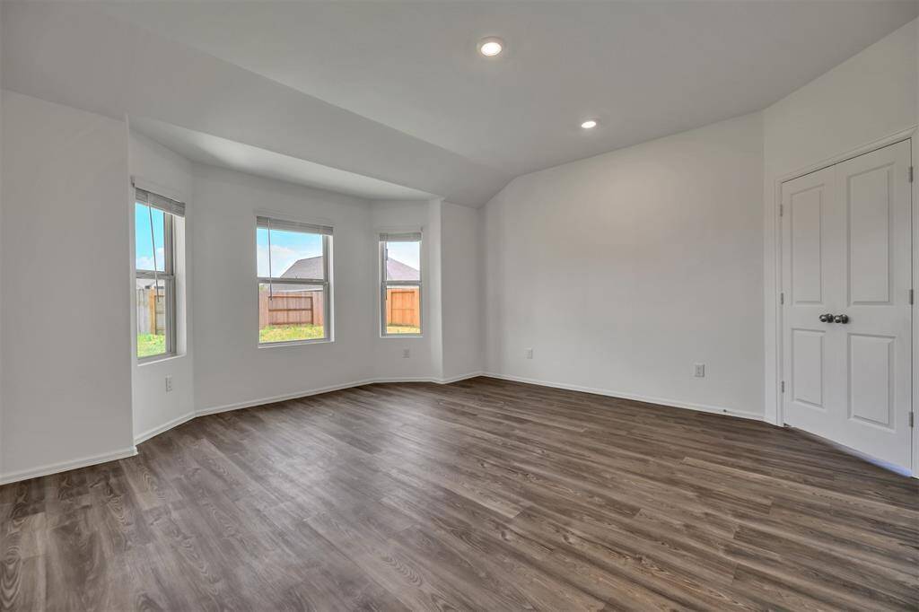 The primary bedroom is a great size!