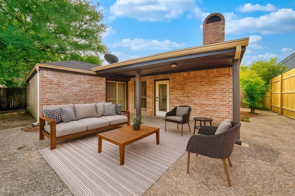 Virtually staged backyard with furniture