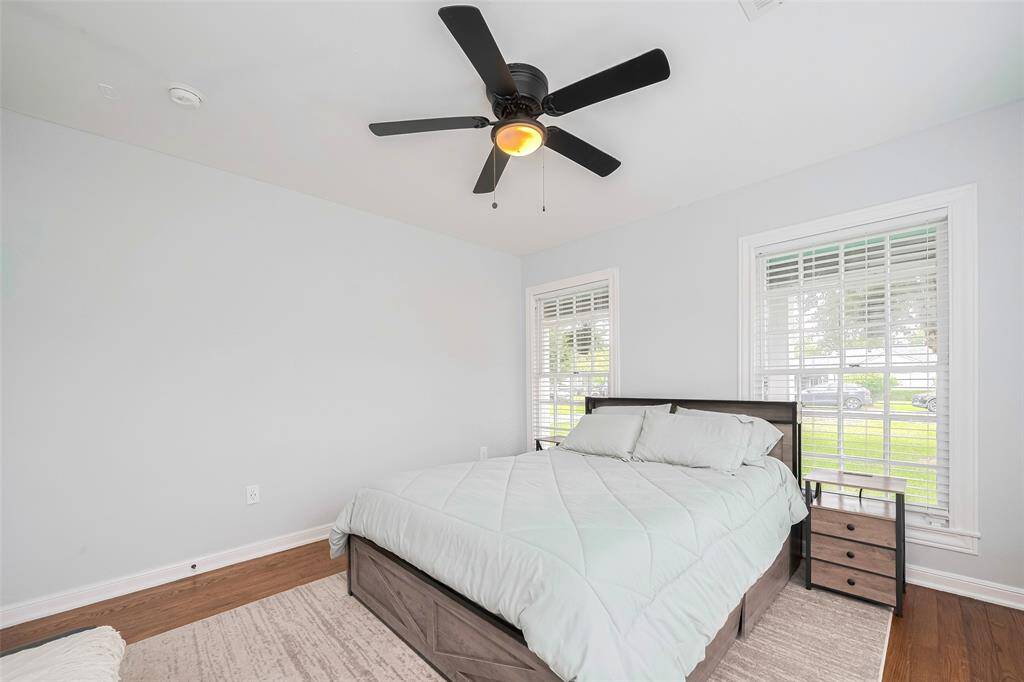 Primary bedroom with room for a king or a queen.