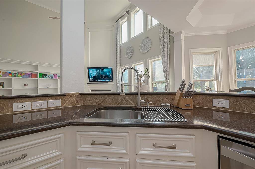 Kitchen with a view into the Family Room