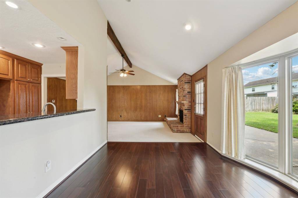 From the dining room back into the family room.