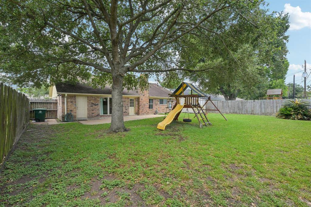 This huge backyard is ready for fun.