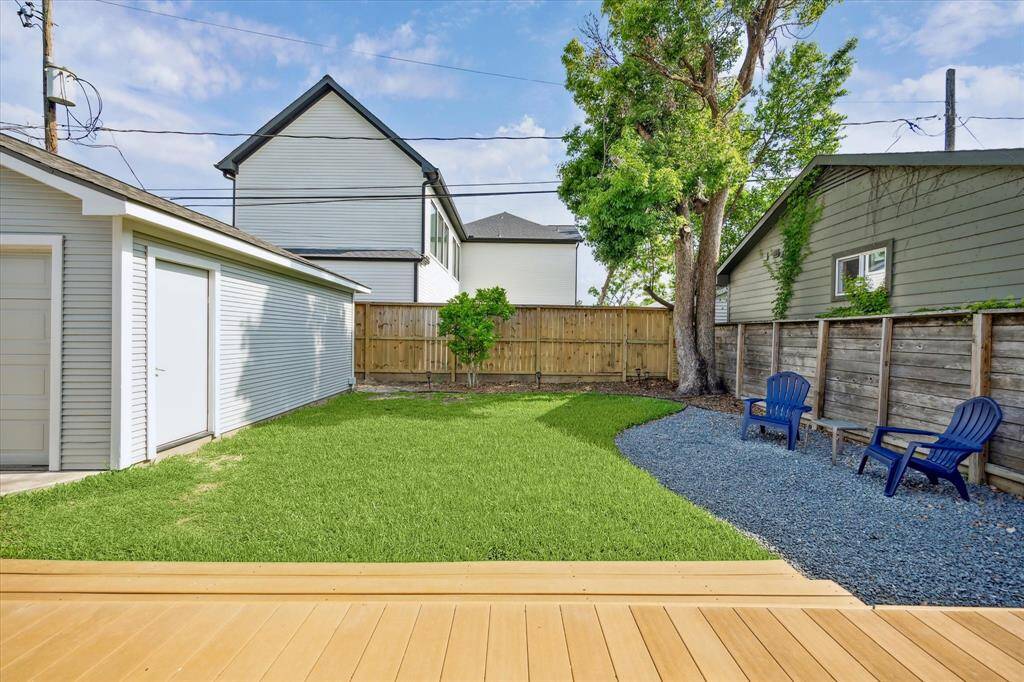The oversized lot allows for plenty of space for kids or pups.