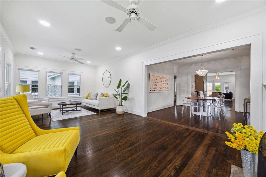 Open-concept flow connects the main living and dining areas, offering both definition and openness—enhancing the sense of space and flexibility for everyday living.