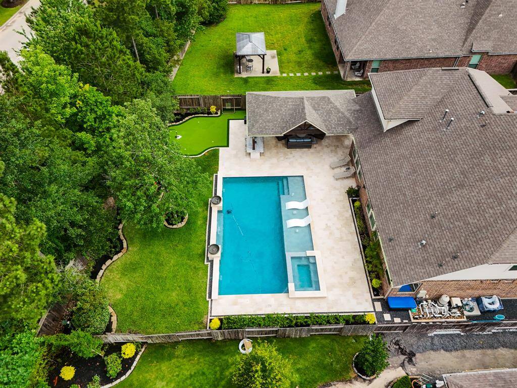 Mature trees in the back of the property offer extra privacy