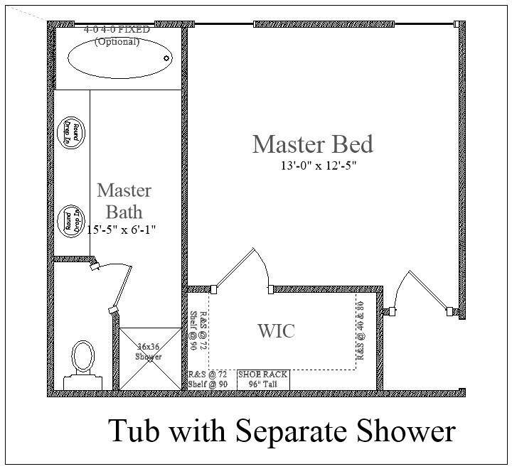 Primary Bathroon with Walk-In Shower & Soaker Tub