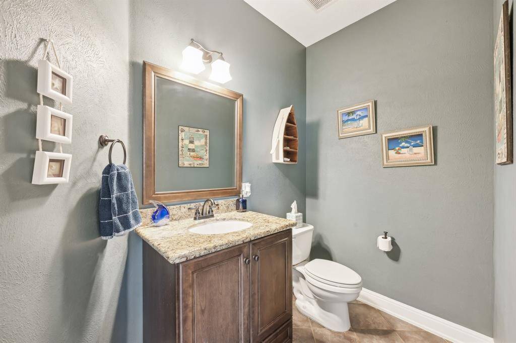 Powder room is downstairs