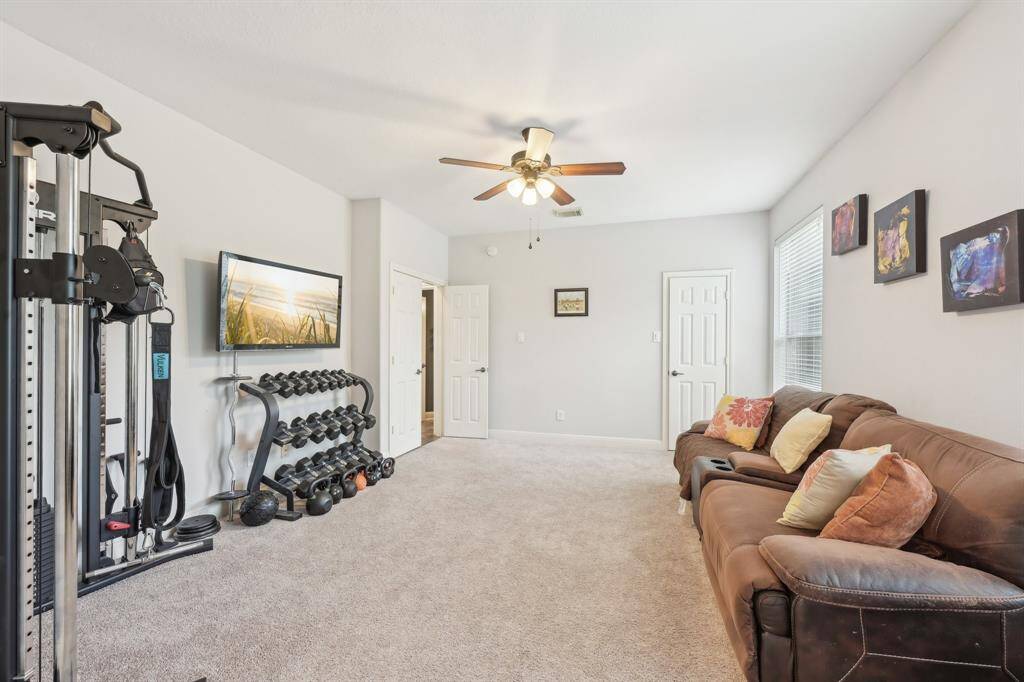 Extra room off the master - currently workout room, could be 2nd office or nursery.