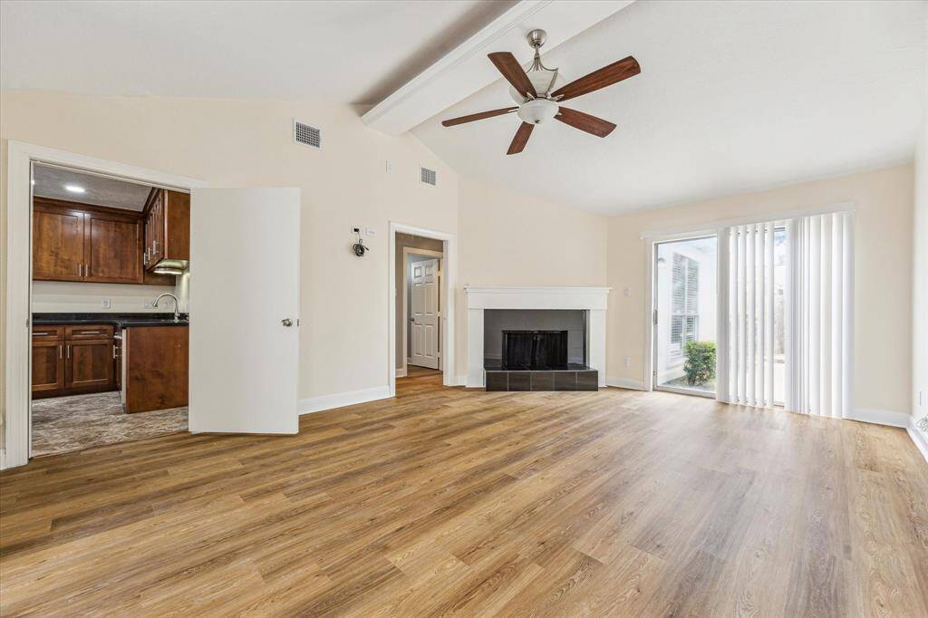 Living room with fireplace