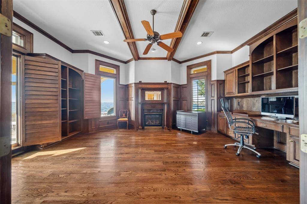 Study with tremendous built-ins & outdoor access.