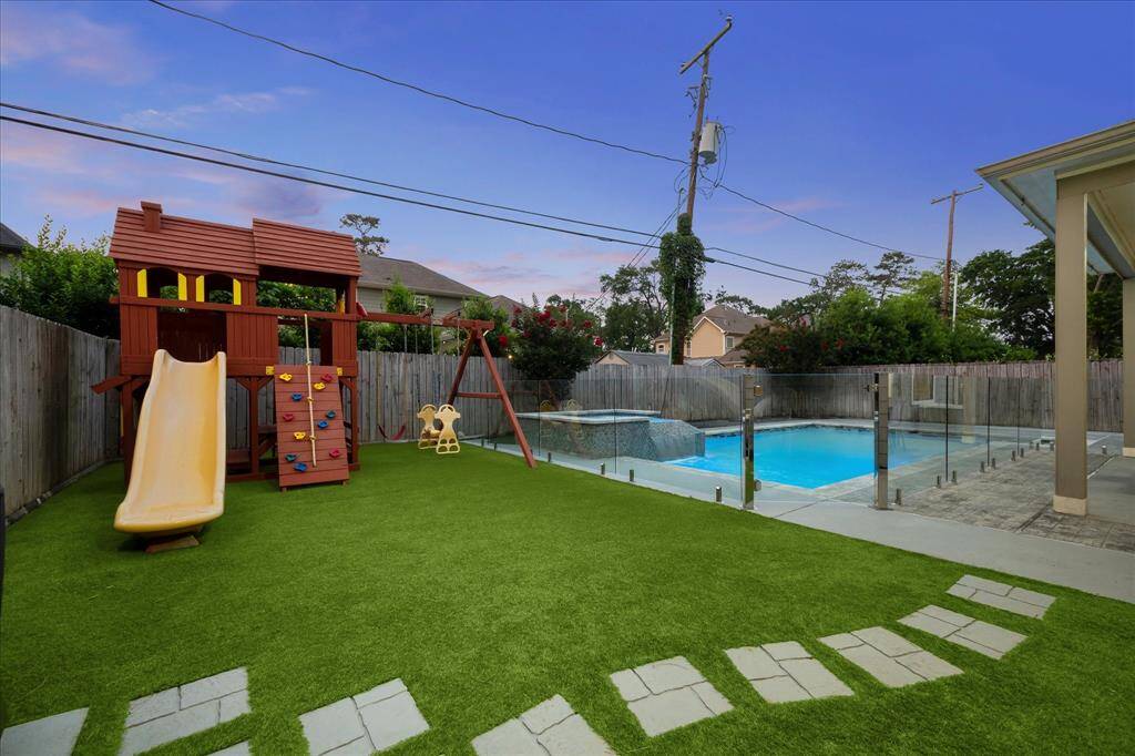 Spacious yard with room to relax, play, and entertain.