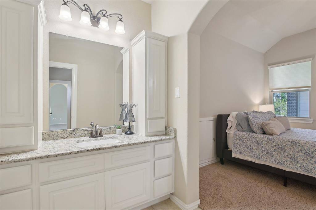 Jack and Jill bedroom.  Each room has their own vanity