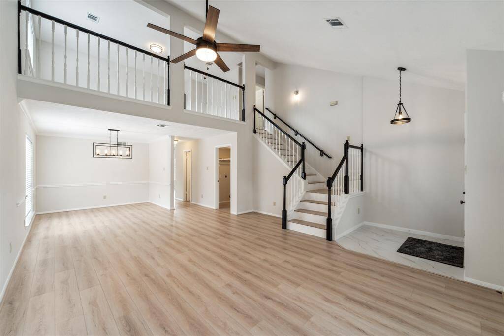 High ceiling offers open air for new home owner.