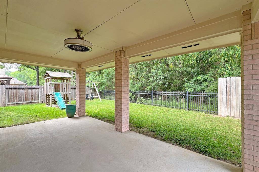 Enjoy serene views right from the comfort of the covered patio