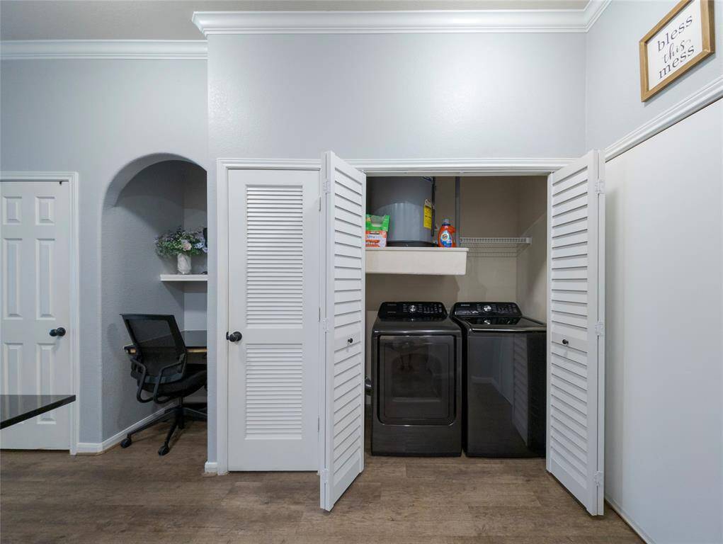 Office space and laundry area