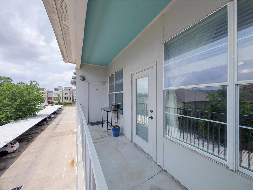 Balcony with a storage closet