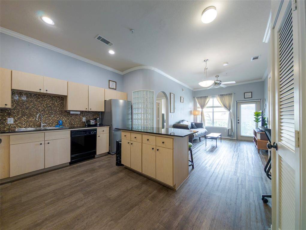 Open concept island kitchen