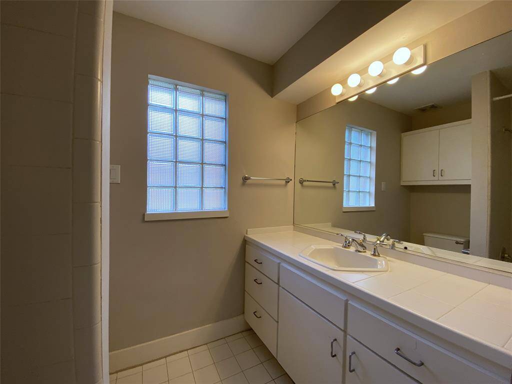 Extended vanity with storage.