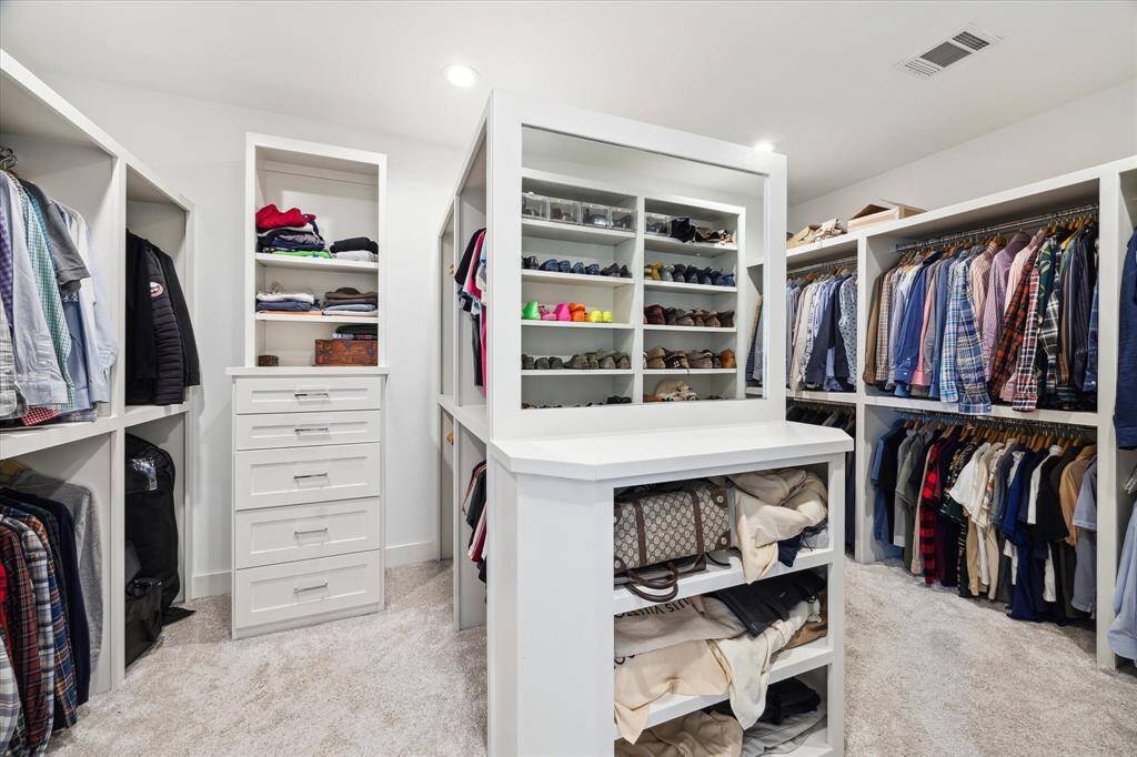Primary closet walk-in closet.