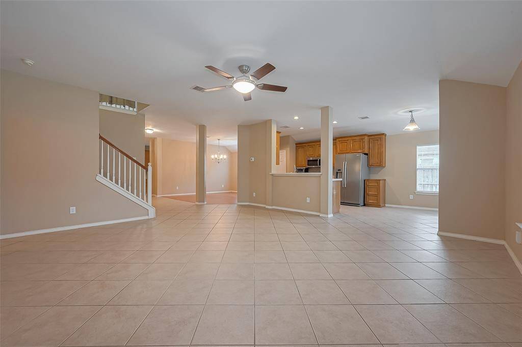 This view of the living area really showcases the open floor plan that makes entertaining a breeze.