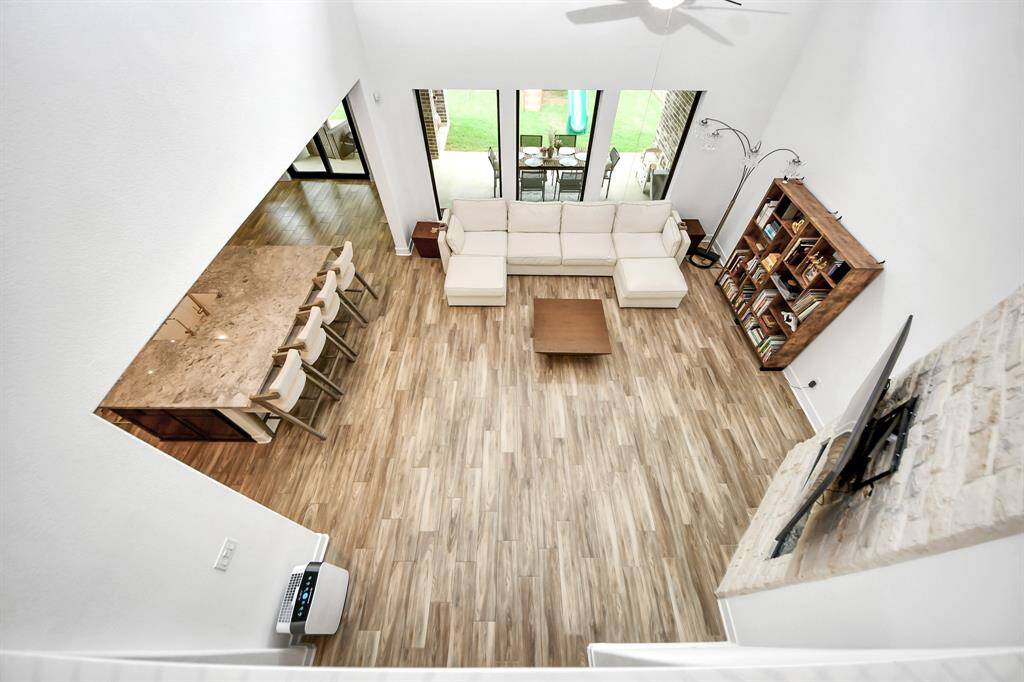 A view the family room from the second floor.