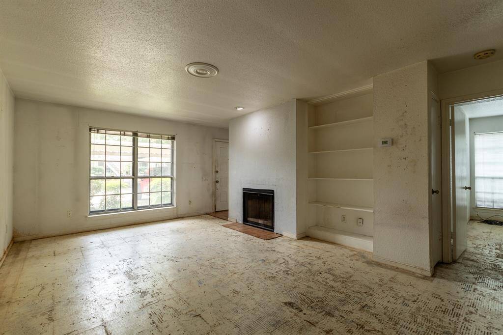 Living/Main room with built-in bookcase