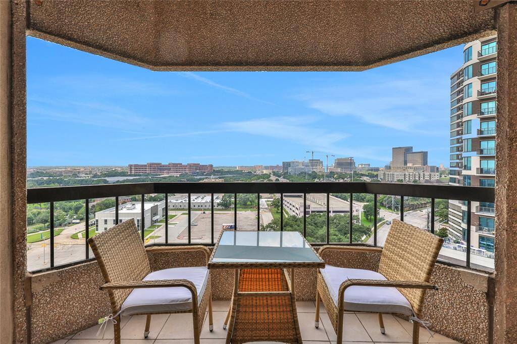 The balcony is just off the dining room. What a great space to enjoy a beverage or just take a break outdoors!