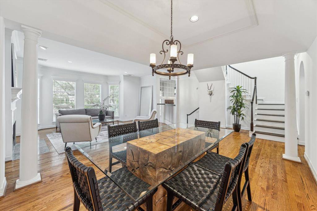 Positioned just off the living room, the dining area offers a seamless flow for entertaining.