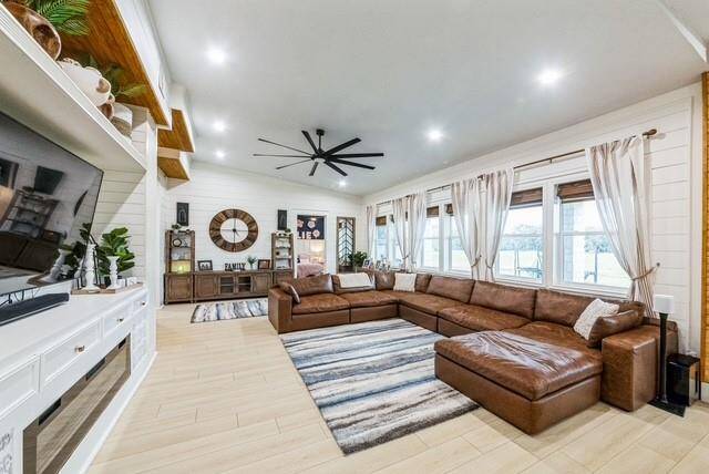Custom entertainment center with electric fireplace