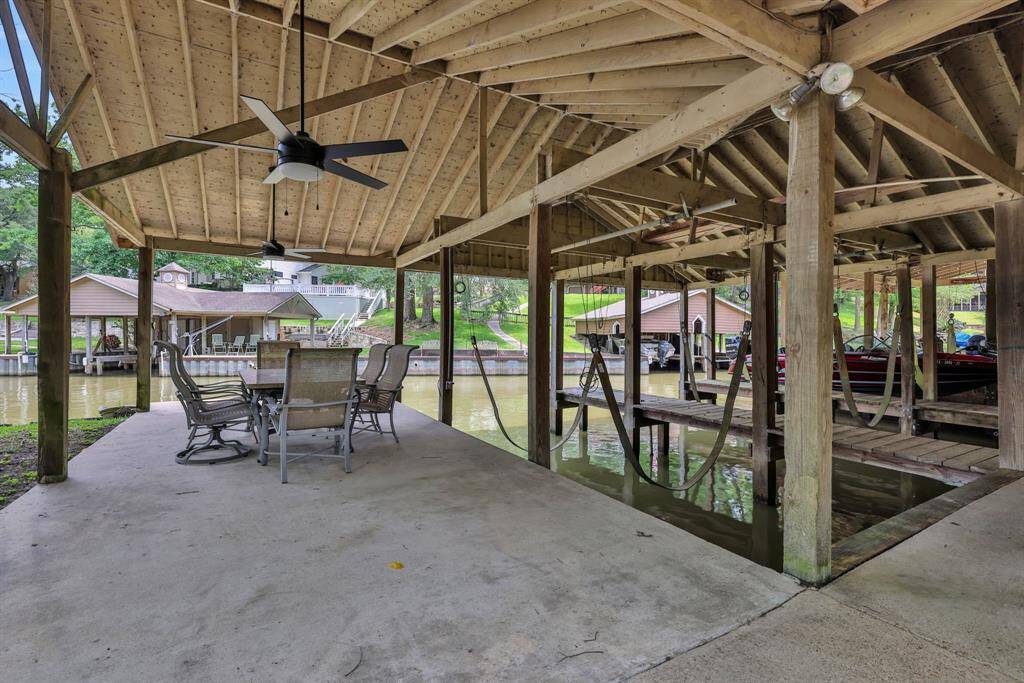Meander down to the boat house with seating area