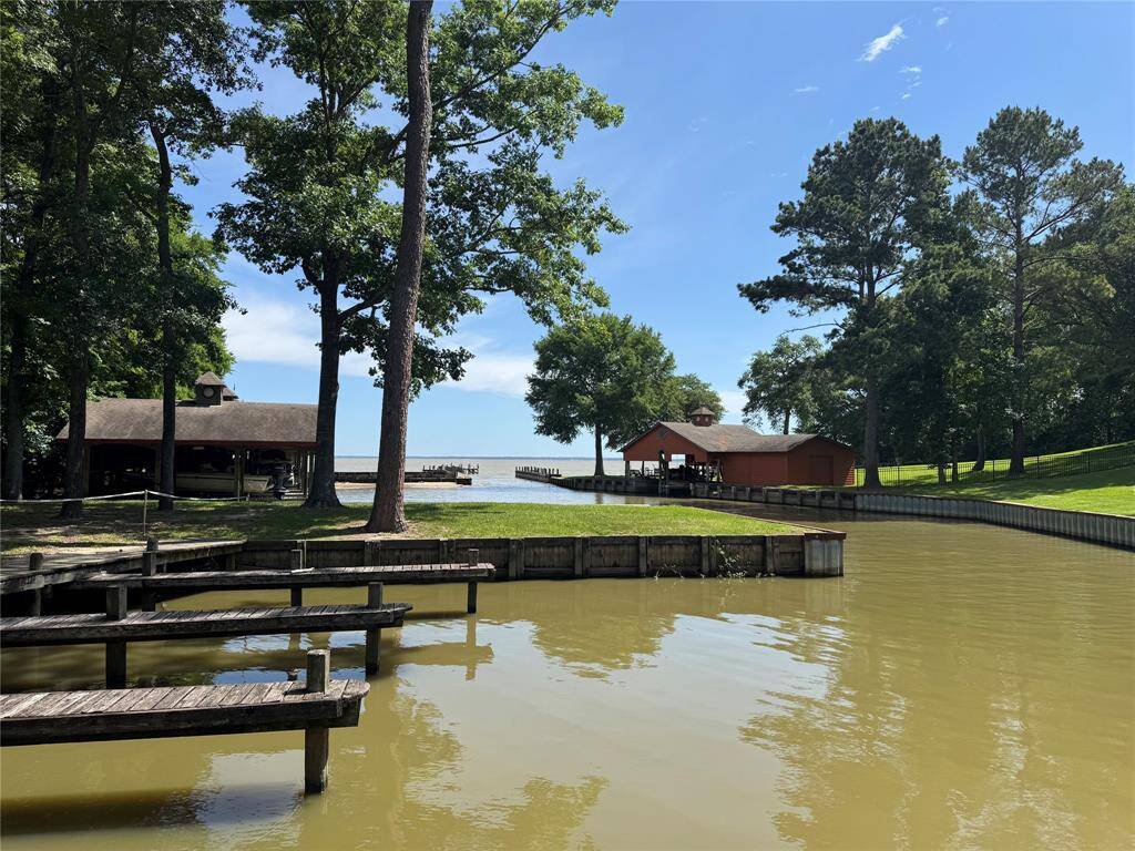 View from the seating area at the boathouse - overlooking the harbor and Lake Livingston