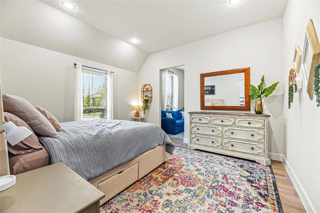This flex space attached to the secondary bedroom could easily be an office as well.