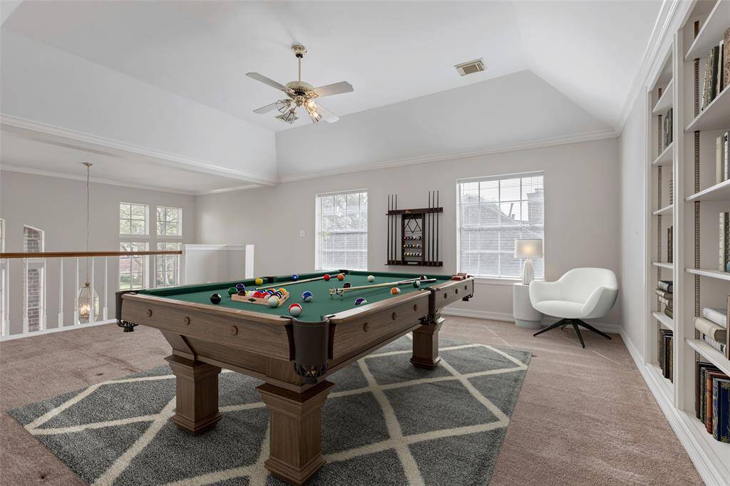 Games galore can be held upstairs as this virtually staged photo suggest.