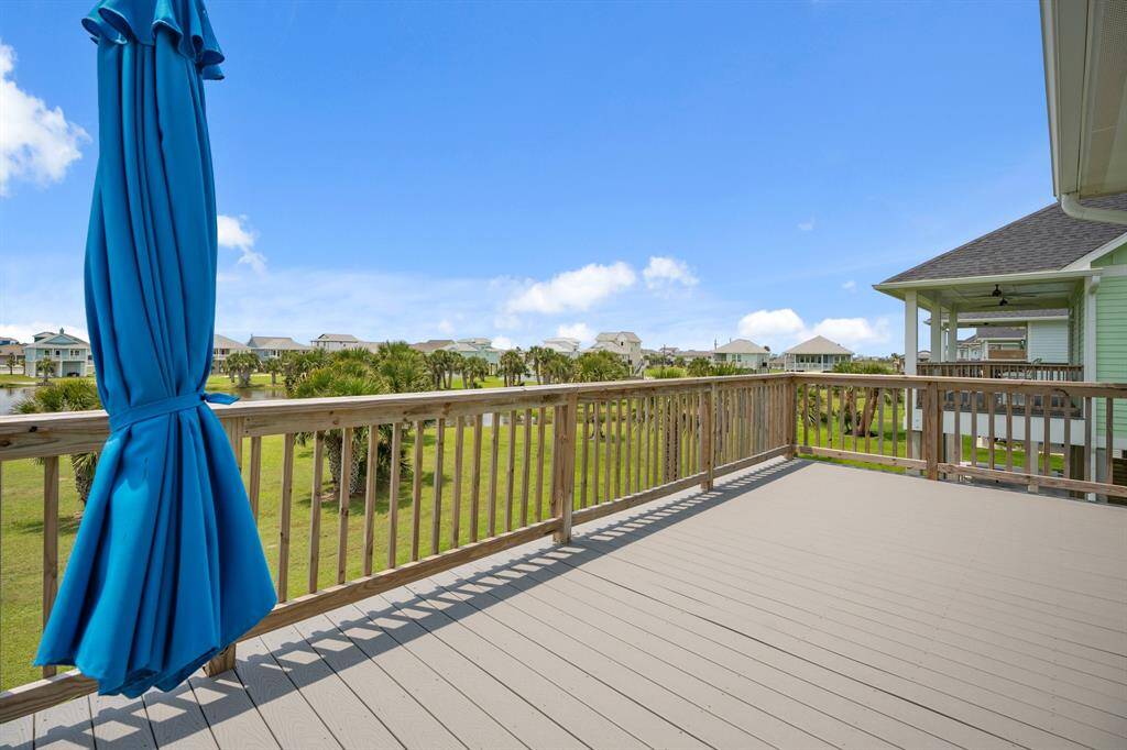 Back deck with view of the pond