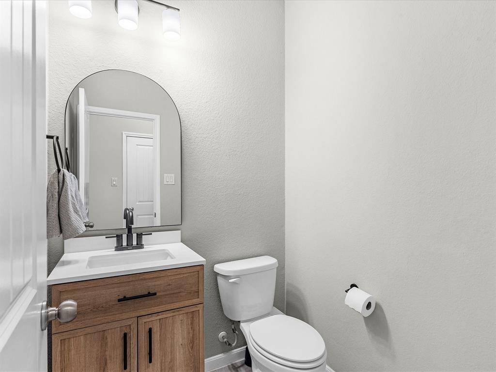 Guest Bathroom features an updated sink that gives it a special touch.
