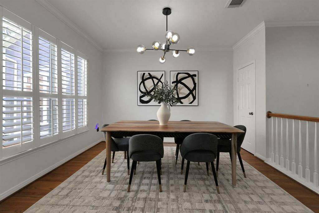 Charming dining space offering an airy atmosphere for everyday meals or special gatherings